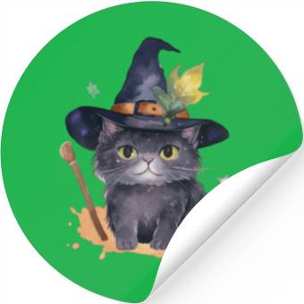 Discover Wizard Cat Magic Stickers