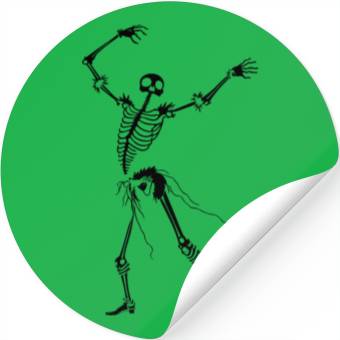 Discover Dancing Skeleton Black Stickers
