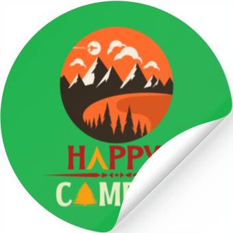 Discover Happy camping Stickers