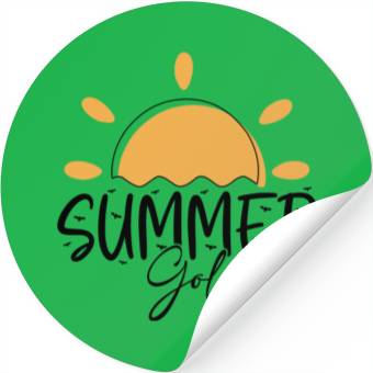 Discover Yellow Summer Golf Stickers