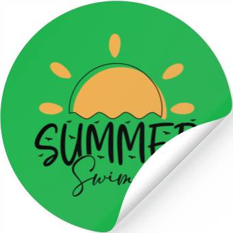 Discover Yellow Summer Swimming Stickers