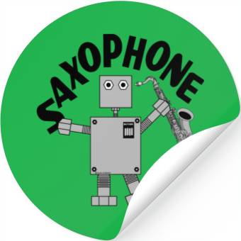 Discover Saxophone Robot Text Stickers