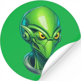 Discover Cool Alien Cyborg Head Stickers