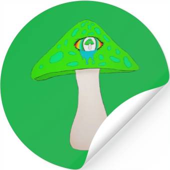 Discover Green Mushroom Stickers