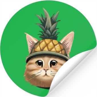 Discover Pineapple cat Stickers