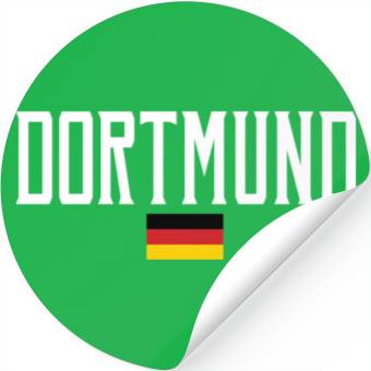 Discover Dortmund Germany Flag White Text Stickers