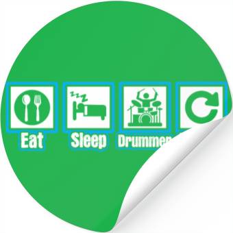 Discover Eat Sleep Drummer Repeat Stickers