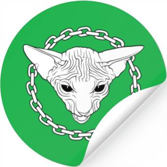 Discover Mad White Sphynx Cat Stickers