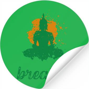 Discover Breathe quote Buddha graphic Stickers