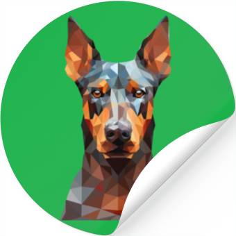 Discover geometric Doberman: Polygon Art Stickers