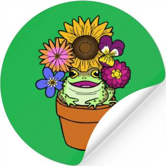 Discover Flower Pot Toad Stickers