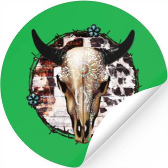 Discover Bull Skull Western Stickers