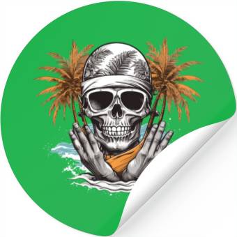Discover Summer paradise beach Stickers Design