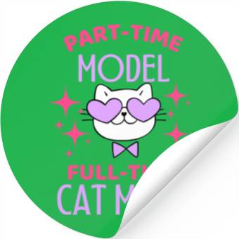 Discover Funny Model Cat Mom Lover Stickers