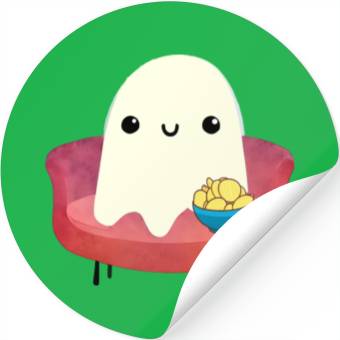 Discover Couch Potato Ghost With Potato Chips Stickers