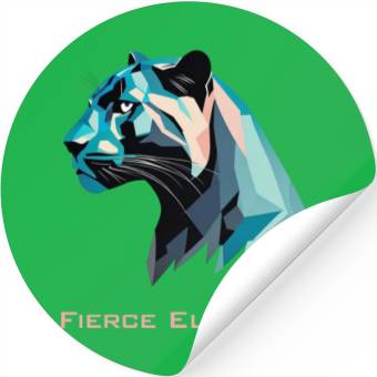 Discover Fierce Elegance Geometric Tiger Design Stickers