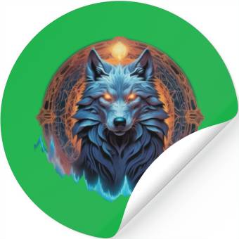 Discover Alpha Galactic Mystical Wolf Stickers