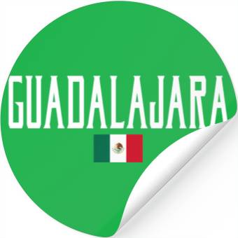 Discover Guadalajara Meco Flag White Text Stickers