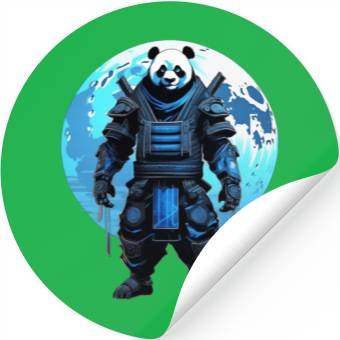 Discover Panda Shadowblade: Ninja Samurai Elegance Stickers