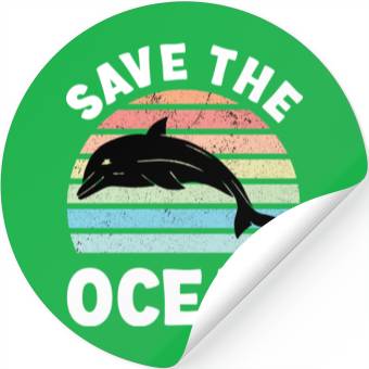 Discover Save The Ocean Dolphin Stickers