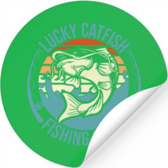 Discover Lucky Catfish Fishing Stickers