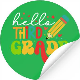 Discover Back To School Clothes - Hello Third Grade Stickers