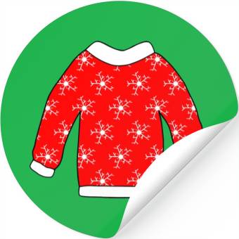 Discover Sweater White Snowflakes Stickers