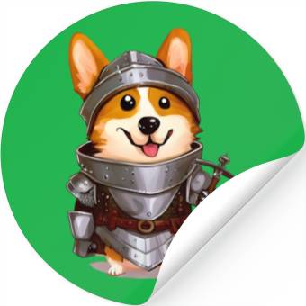 Discover Knight Corgi Stickers