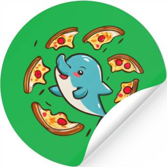 Discover Pizza dolphin Stickers