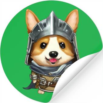 Discover Knight Corgi Stickers