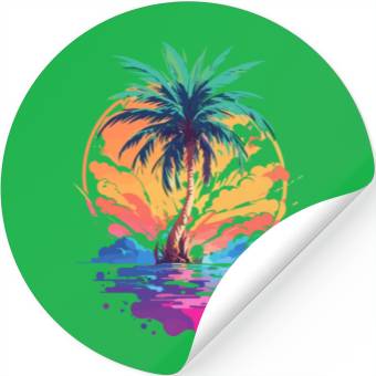 Discover Palm Tree Paradise Stickers