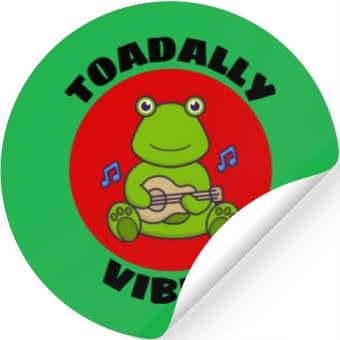 Discover Toadally Vibin Toad Pun Stickers