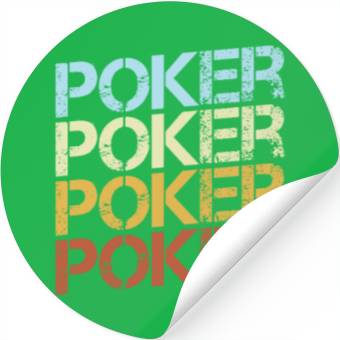 Discover Retro Poker Typography Stickers