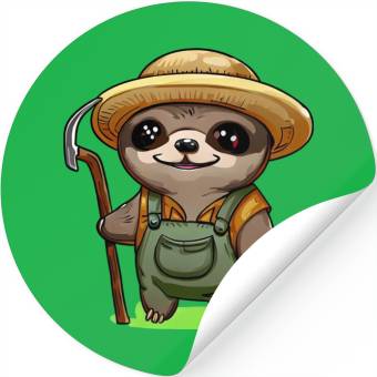 Discover Cozy gardener sloth Stickers