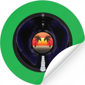 Discover Sunset Vinyl Records Stickers