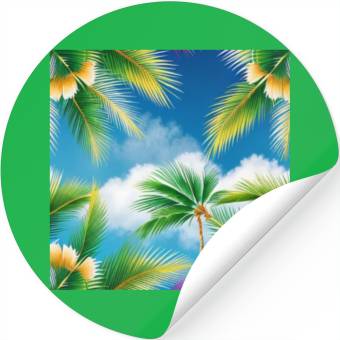 Discover Tropical Whispering Palm Trees Stickers