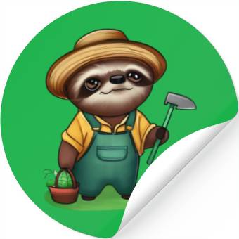 Discover Cozy gardener sloth Stickers