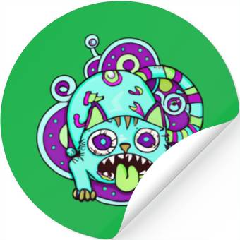 Discover Psychedelic Trippy Cat Stickers