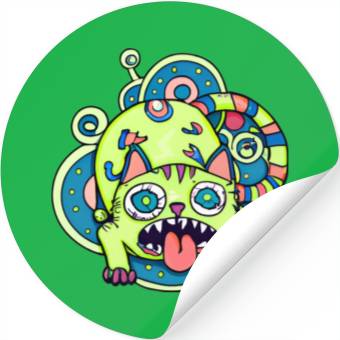 Discover Psychedelic Trippy Cat Stickers