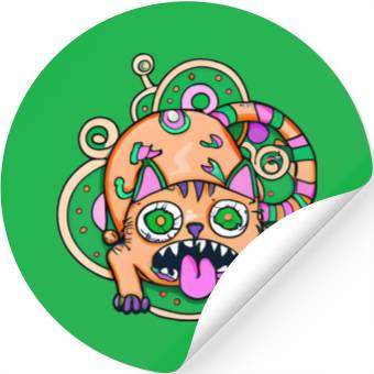 Discover Psychedelic Trippy Cat Stickers