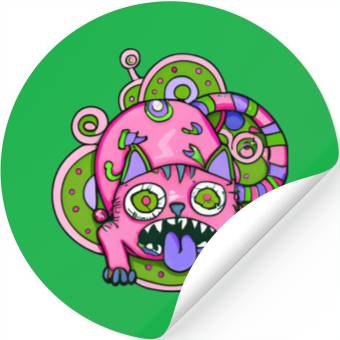 Discover Psychedelic Trippy Cat Stickers