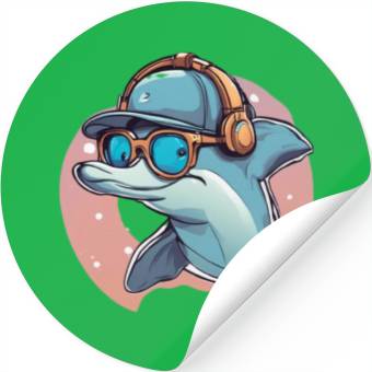 Discover funny dolphin Stickers