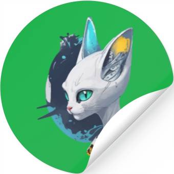 Discover Alien kitten Stickers