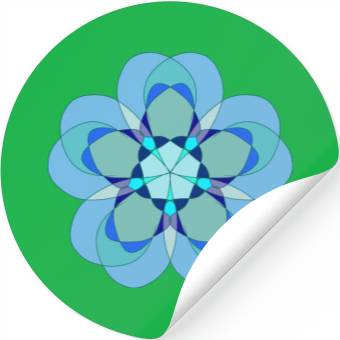 Discover Geometric Blue Snowflake Stickers