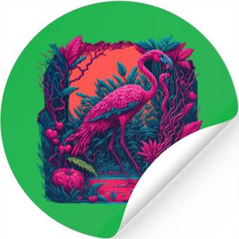Discover Neon flamingo Stickers