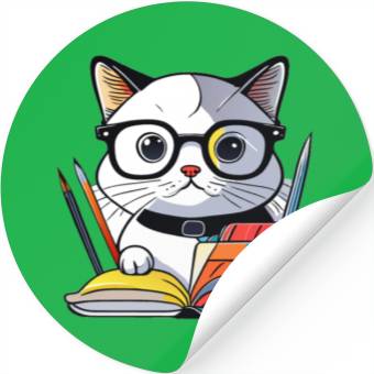 Discover Back to school cat Stickers
