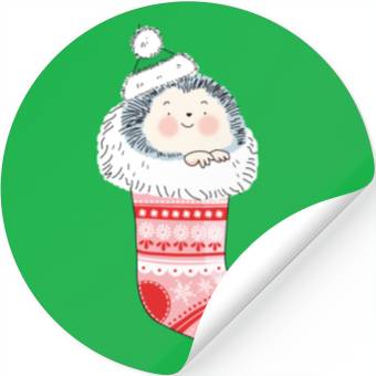 Discover Holly Jolly Hedgehog Stickers