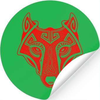 Discover Viking wolf red Fenrir valhalla Stickers