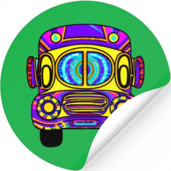 Discover Tie Dye School Bus Stickers