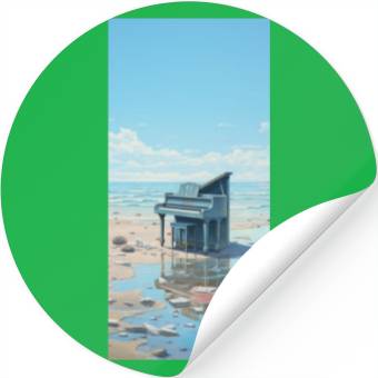 Discover Beach and piano Stickers